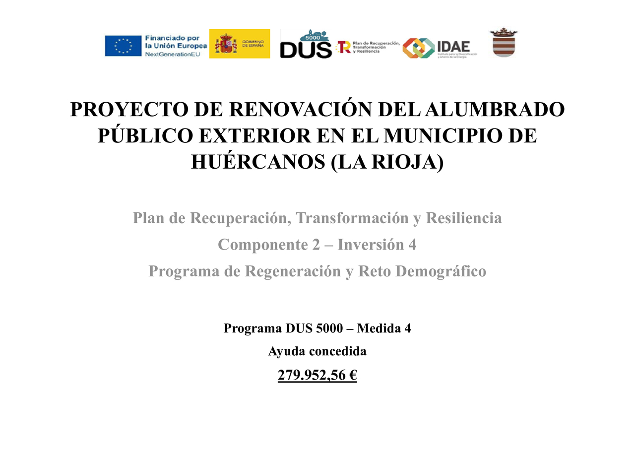 Renovación del alumbrado público exterior